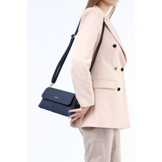 Navy Blue Shoulder And Crossbody Women's Handbag
