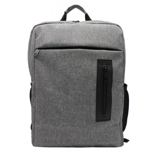 حقيبة ظهر للجنسين مع جيب للكمبيوتر المحمول لون رمادي