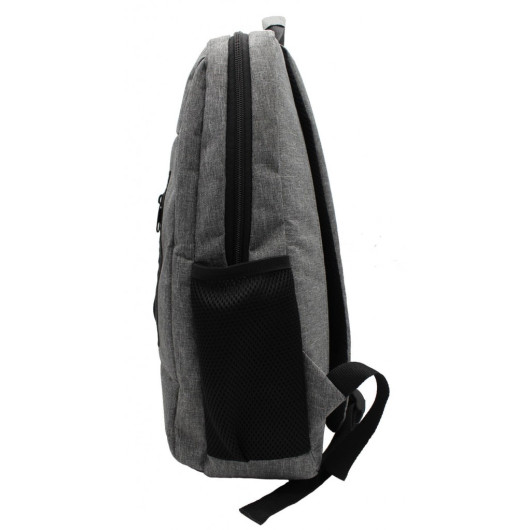 Unisex Gray Backpack With Laptop Pocket