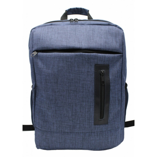 Unisex Blue Backpack With Laptop Pocket