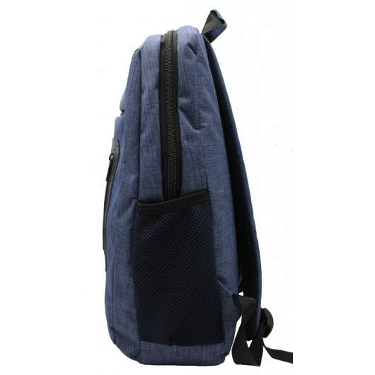 Unisex Blue Backpack With Laptop Pocket