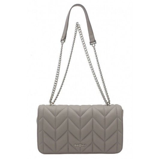 Women's Shoulder And Crossbody Bag With Chain Strap Gray
