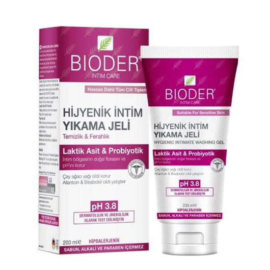 Bioder Hygienic Intim Washing Gel - Intim Care Ph3.8 200 Ml