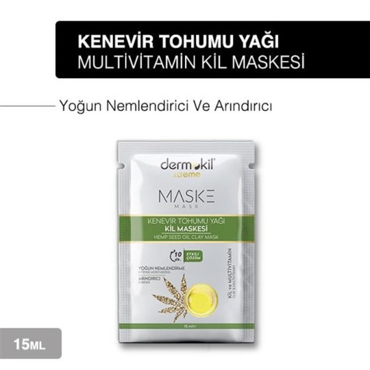 Dermokil Face Mask Hemp Seed Oil Clay Effective 15 Ml