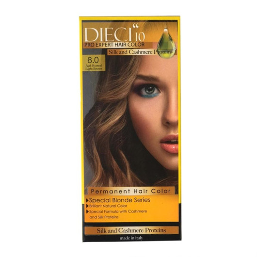 Dieci10 Eco Kit Hair Color 8.0 Light Brown 50 Ml