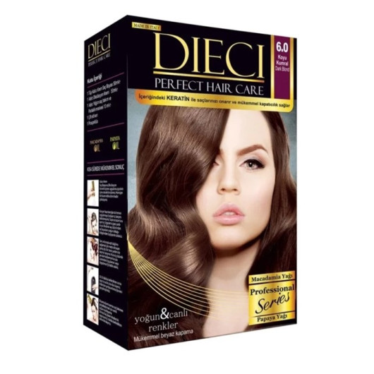 Dieci10 Set Hair Color 6.0 Dark Brown 50 Ml