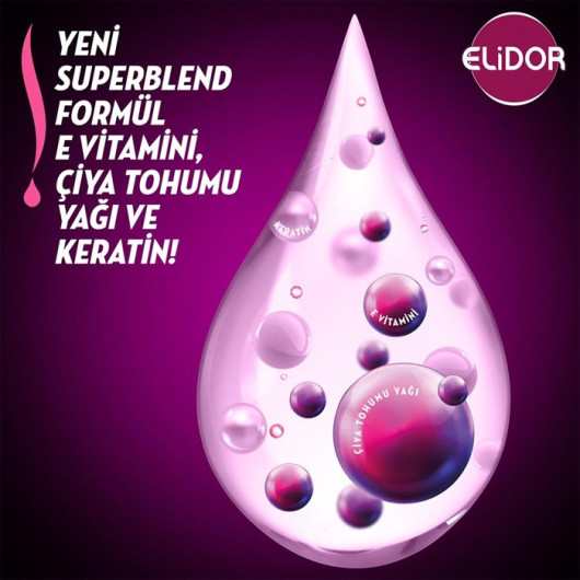 Elidor Superblend Serum Care Cream Brown Shine Vitamin E Chia Seed Oil Keratin 400 Ml