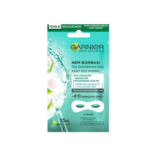 Garnier Paper Eye Mask Against Under Eye Bags Coconut Water Extract