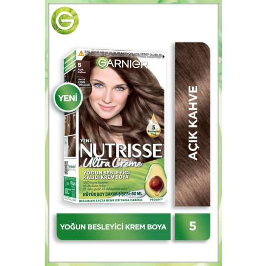Garnier Nutrisse Ultra Creme Kit Hair Dye 5 Light Brown