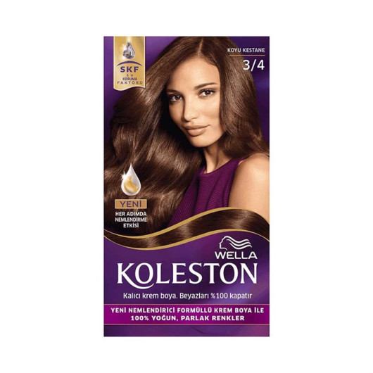 Koleston Kit Hair Color 3/4 Dark Chestnut