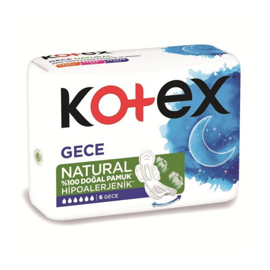 Kotex Hygienic Pad Natural Ultra Single Night 6 Pack