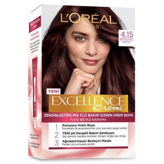 Loreal Paris Excellence Creme Hair Dye 4.15 Brown