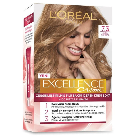 Loreal Paris Excellence Hair Color 7.3 Golden Auburn