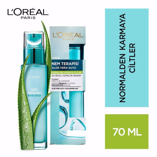 Loreal Paris Moisture Therapy Aloe Vera Juice Water Based Daily Treatment For Normal To Combination Skin
