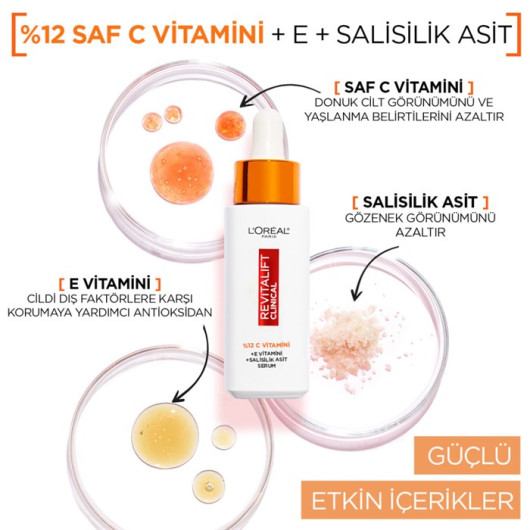 Loreal Paris Revitalift Clinical 12% Pure Vitamin C Brightening Serum 30 Ml