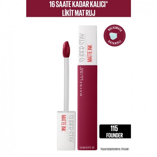 Maybelline New York Liquid Matte Lipstick - Superstay Matte Ink City Edition Lipstick 115 Founder