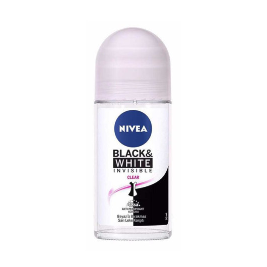 Nivea Women's Roll-On Deodorant Invisible Black & White Clear 50 Ml