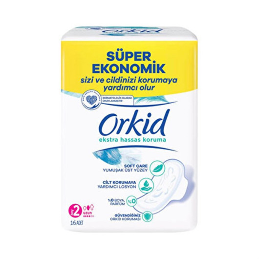 Orkid Hygienic Pads Extra Sensitive Protection 4Pcs Long 16Pcs