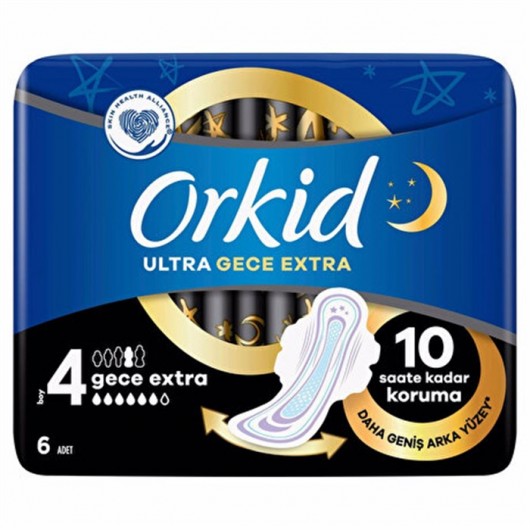 Orkid Hygienic Pad Ultra Night Extra 7*24 6 Pieces