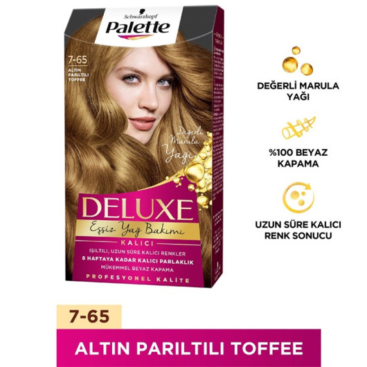 Palette Deluxe Kit Hair Dye 7.65 Golden Glitter Toffee