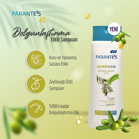 Parantes Shampoo Plumping Effect For Dry And Damaged Hair With Olive Oil Extract 500 Ml