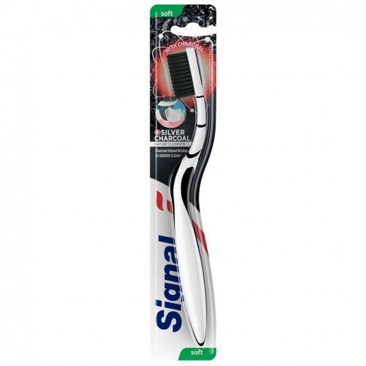 Signal Toothbrush Silver Charcoal Soft