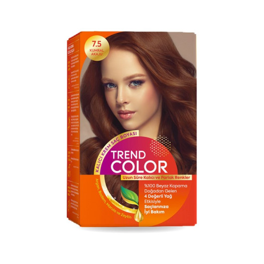 Trend Color Kit Hair Color 7.5 Auburn Akaju 50 Ml