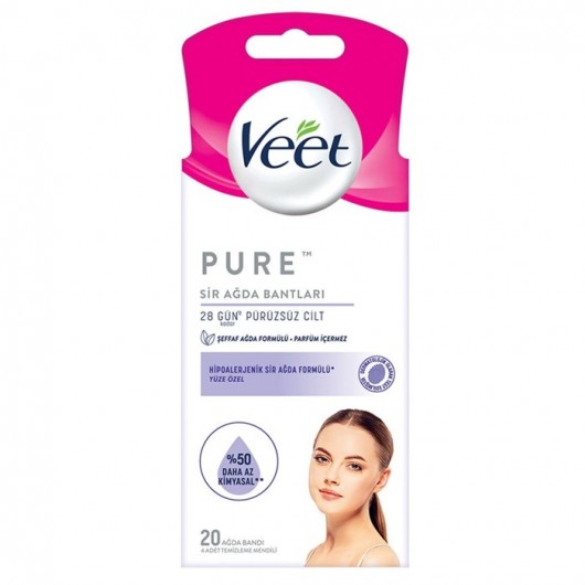 Veet Face Wax Tape Pure Hypoallergenic 20Pcs