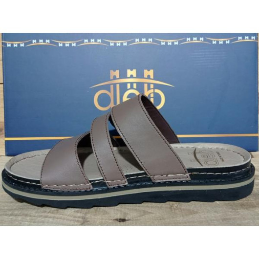 Stylish Men's Sandal Made Of Luxurious Natural Leather With A Comfortable Medical Sole - Beige