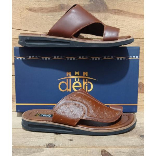 Men's Sandal Made Of Luxurious Natural Leather With A First-Class Medical Sole - Light Brown