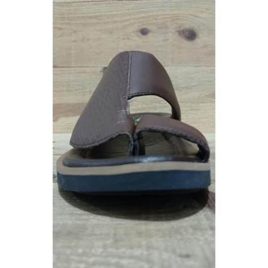 Men's First Class Premium Genuine Leather Sandal - Dark Brown