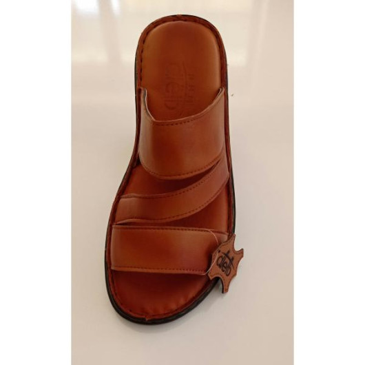 Men's Sandal Made Of First Class Leather, Light Brown