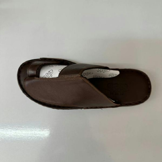 Stylish Men's Sandal Made Of First Class Leather, Dark Brown