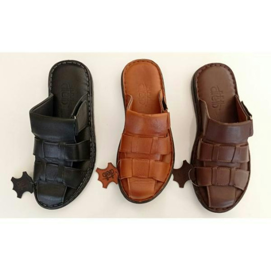 Men's Sandal, Elegant Design, Made Of First-Class Natural Leather, Black