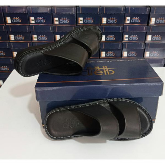 Men's Sandal, Elegant Design, Made Of First-Class Leather, Black