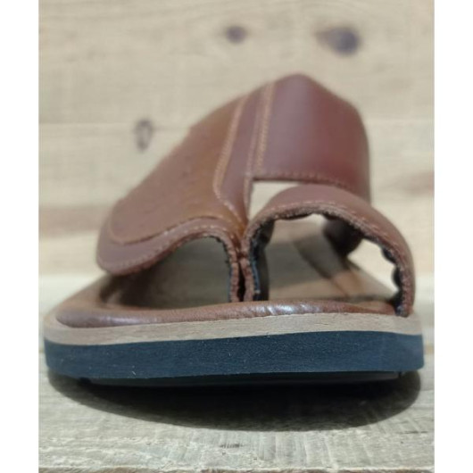 Men's Sandal Made Of Luxurious Natural Leather With A First-Class Medical Sole - Light Brown
