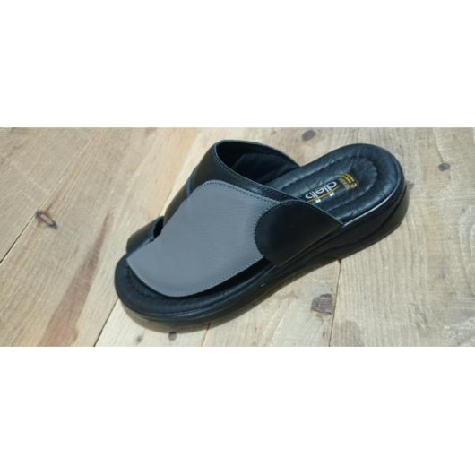 Elegant Men's Sandal Made Of First Class Natural Leather With A Medical Sole - Black