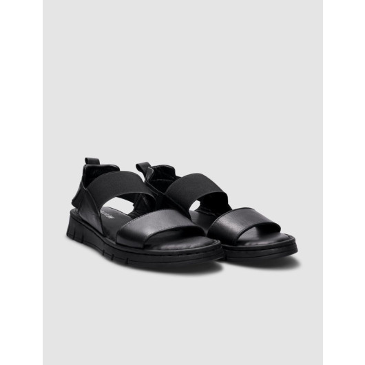 Women's Everyday Black Sandal Made Of Genuine Leather