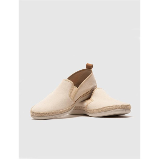 Beige Straw Detailed Men's Casual Shoes