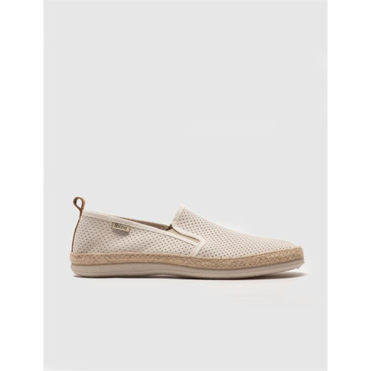 Beige Straw Detailed Men's Casual Shoes