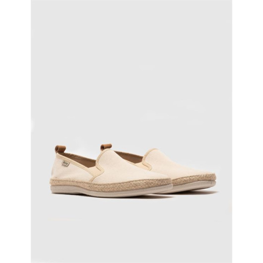 Beige Straw Detailed Men's Casual Shoes