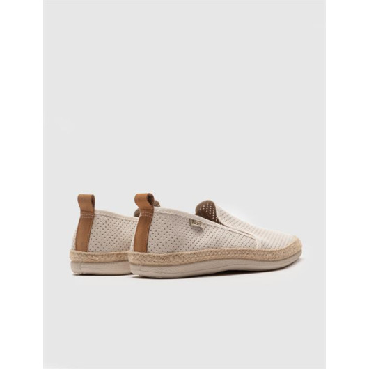 Beige Straw Detailed Men's Casual Shoes