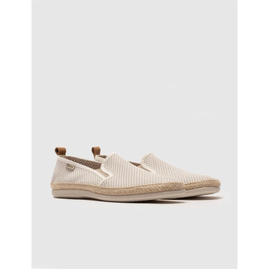 Beige Straw Detailed Men's Casual Shoes