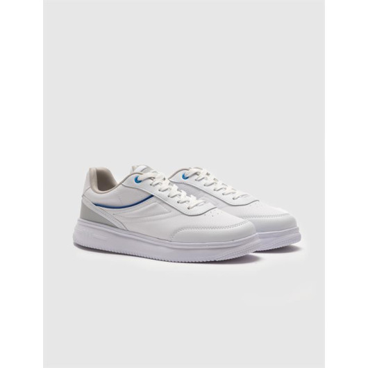 White Lace-Up Men's Sneakers