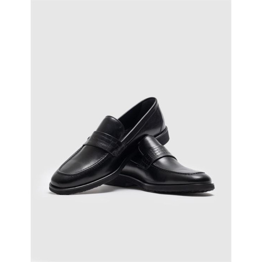 Men's Genuine Leather Eva Sole Black Classic Shoes