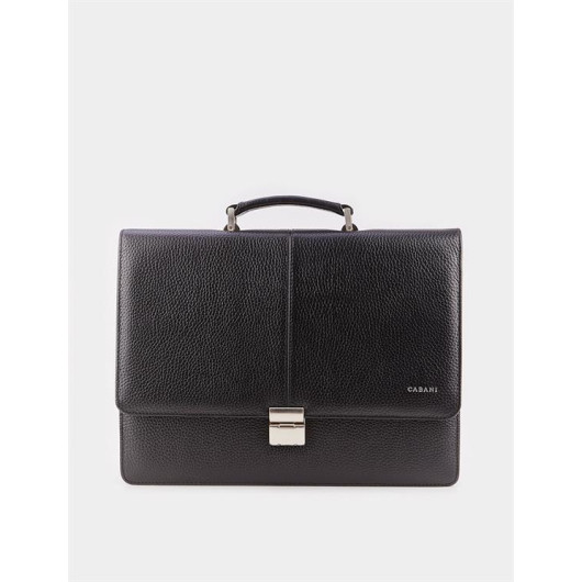 Men's Genuine Leather Black Briefcase