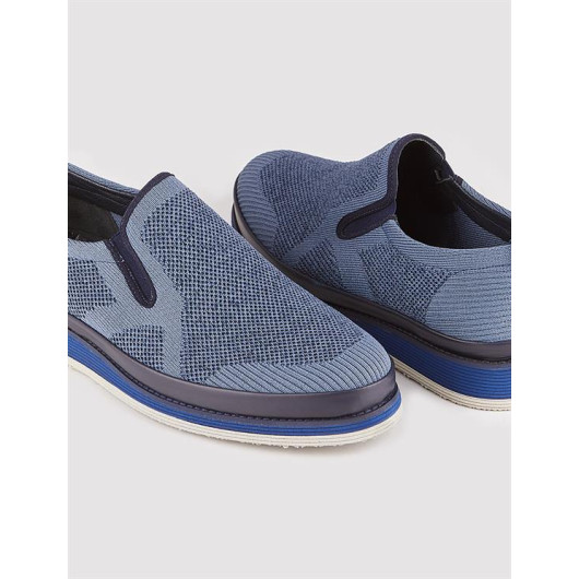 Men's Knitwear Blue Casual Shoes