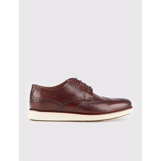 Eva Sole Genuine Leather Brown Lace Up Men's Casual Shoes