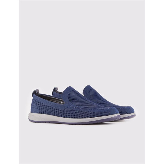 Eva Sole Knitwear Navy Blue Men's Casual Shoes