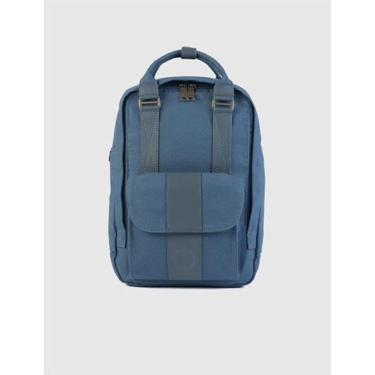Zippered Blue Backpack